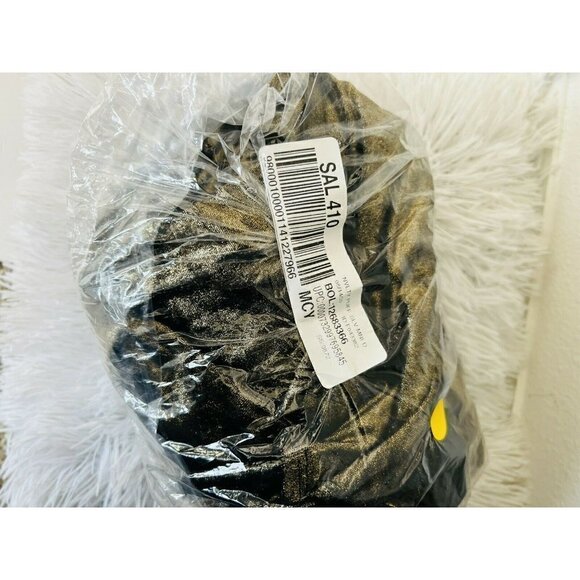 NWT Inc Gold Metallic Puff Sleeve Velvet Cocktail Party Midi Dress Small - Picture 15 of 15